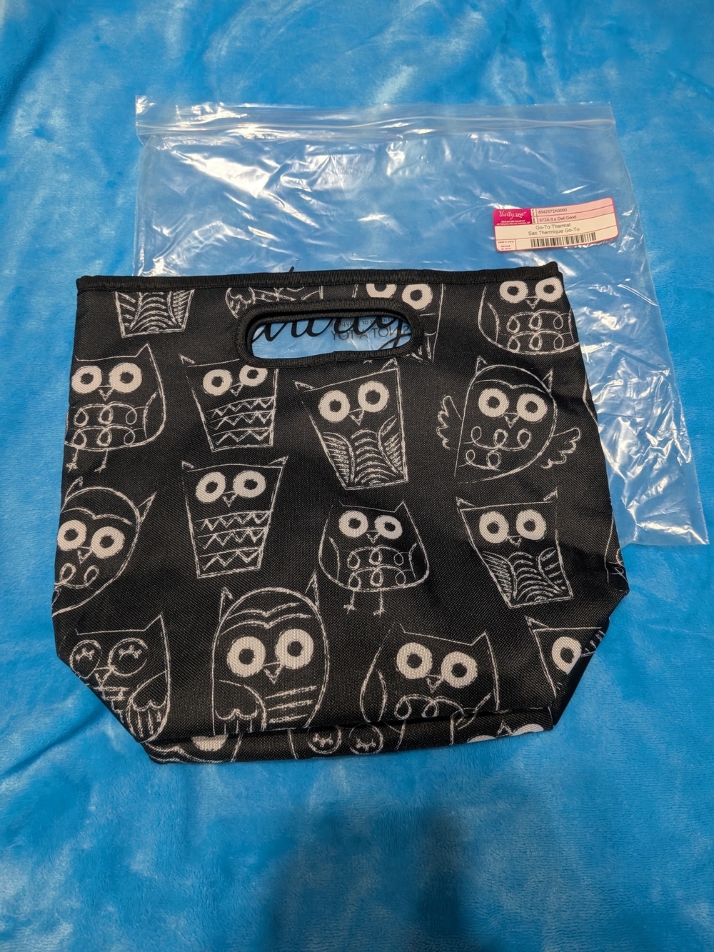 🦉Black Owl Print Insulated Lunch Tote Bag 🖤✨